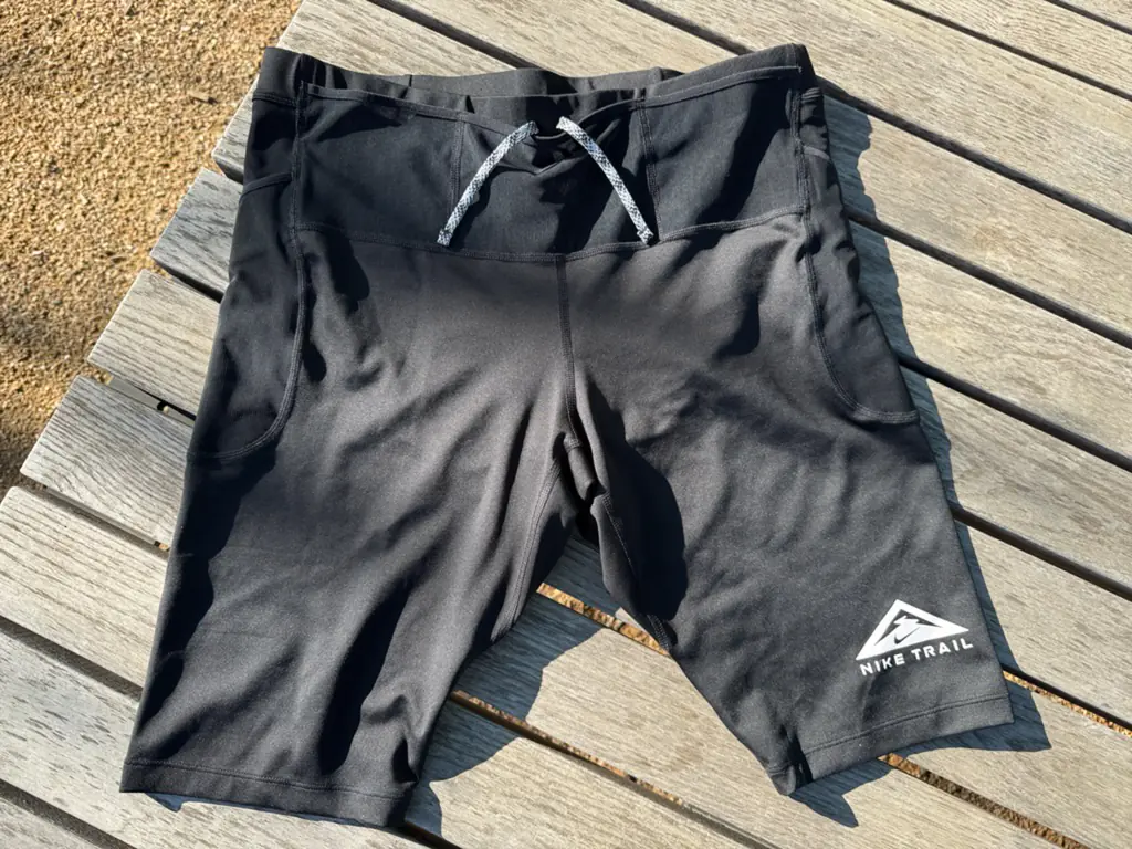 A top down view of the front of the half tights