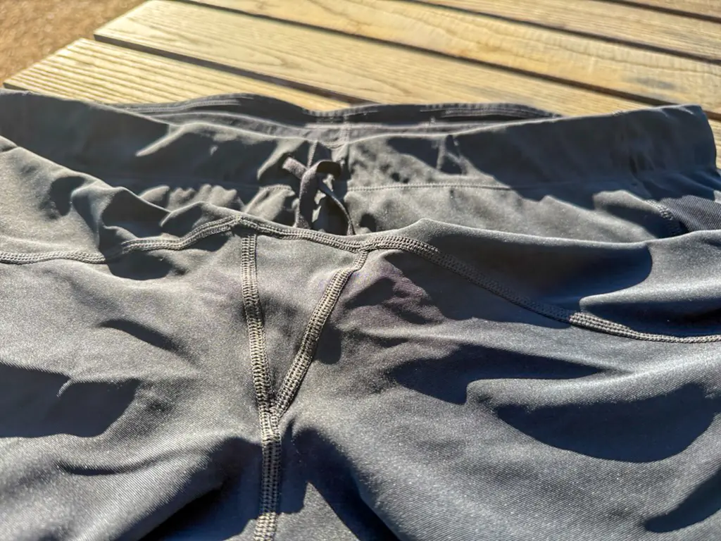 A close up view of the small, triangular gusset
