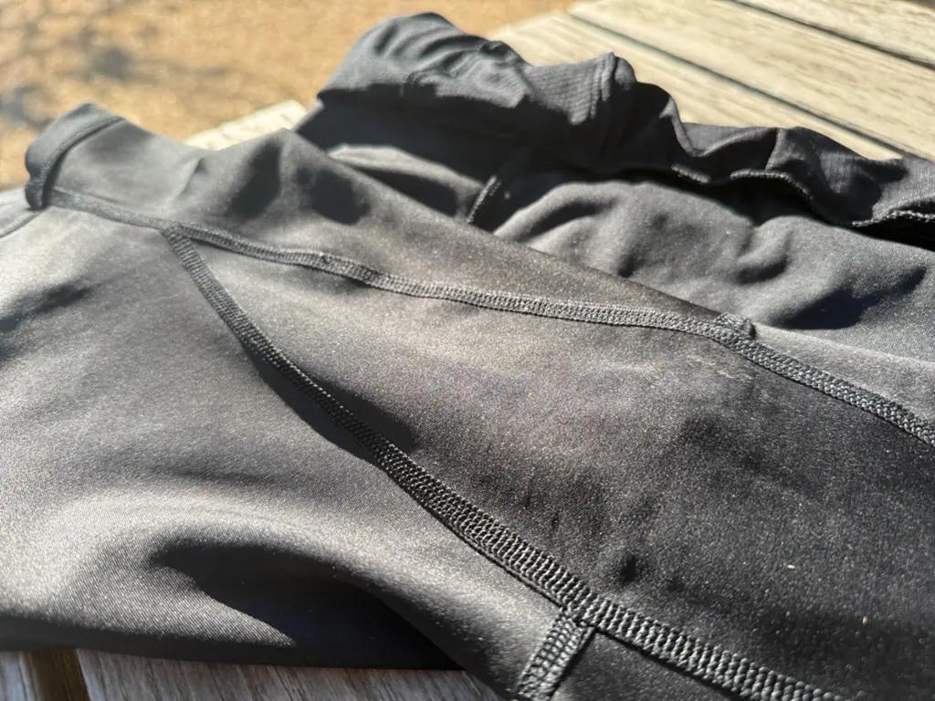 A close up of the crotch gusset