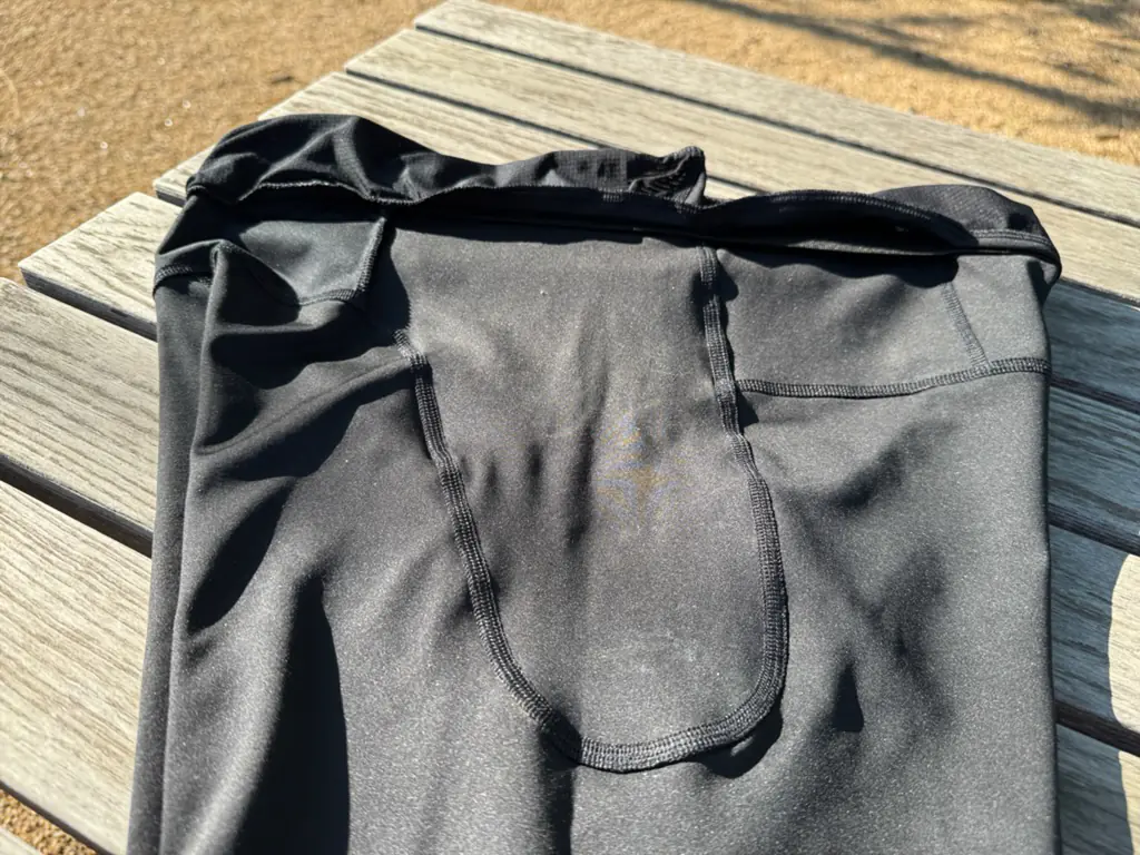 A closer shot showing the seam construction of the side pockets