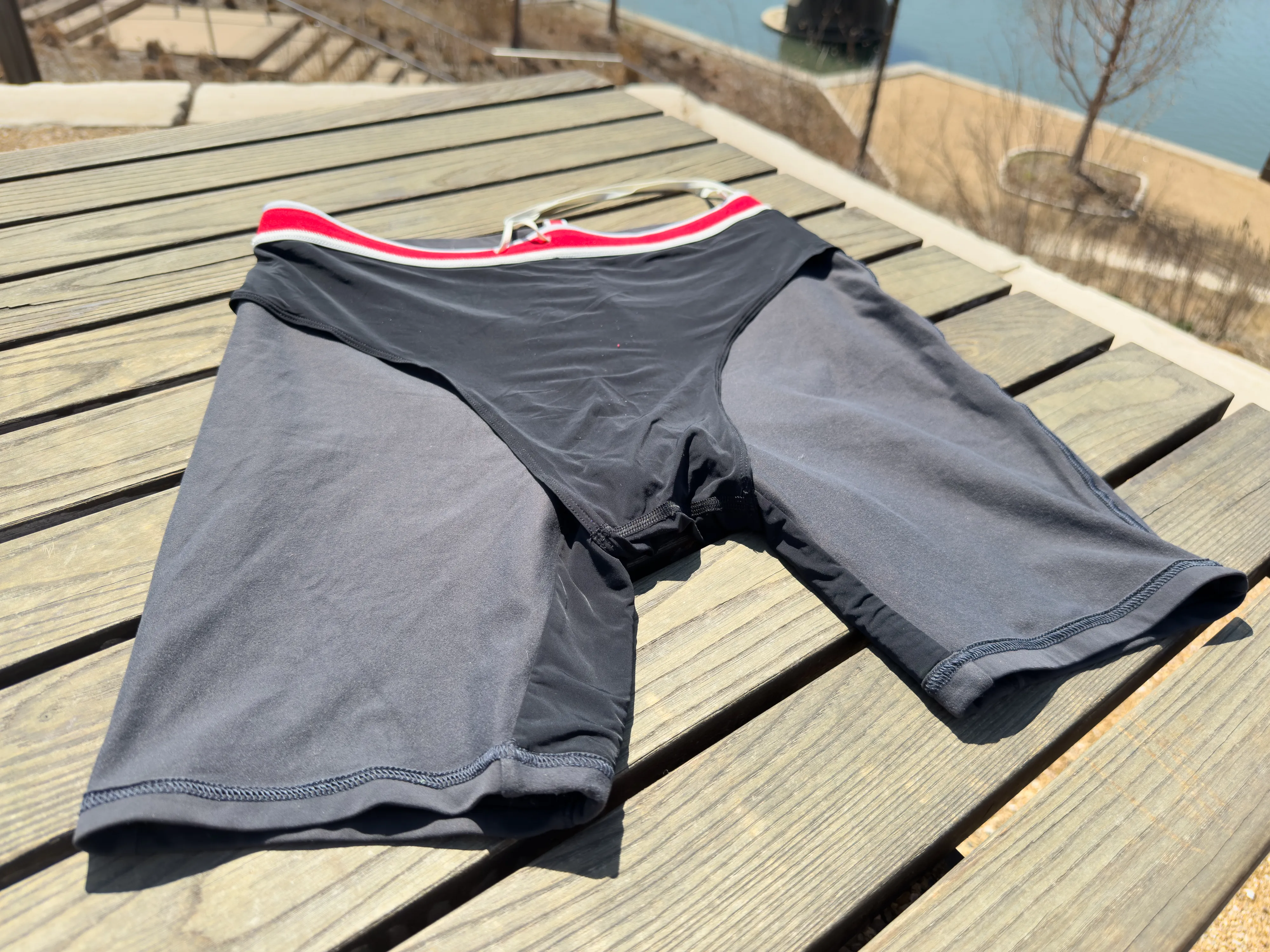 A look at the inside of the half tights, including the brief liner