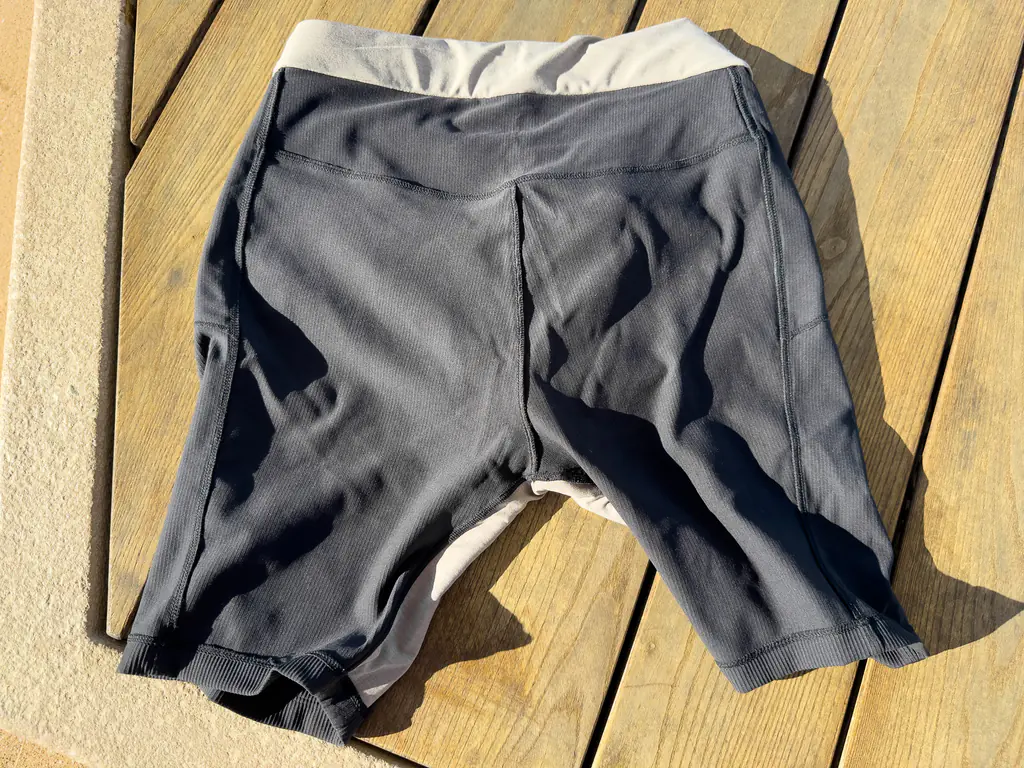 A view of the rear interior construction, with the brief out of the way, showing the clean seams.