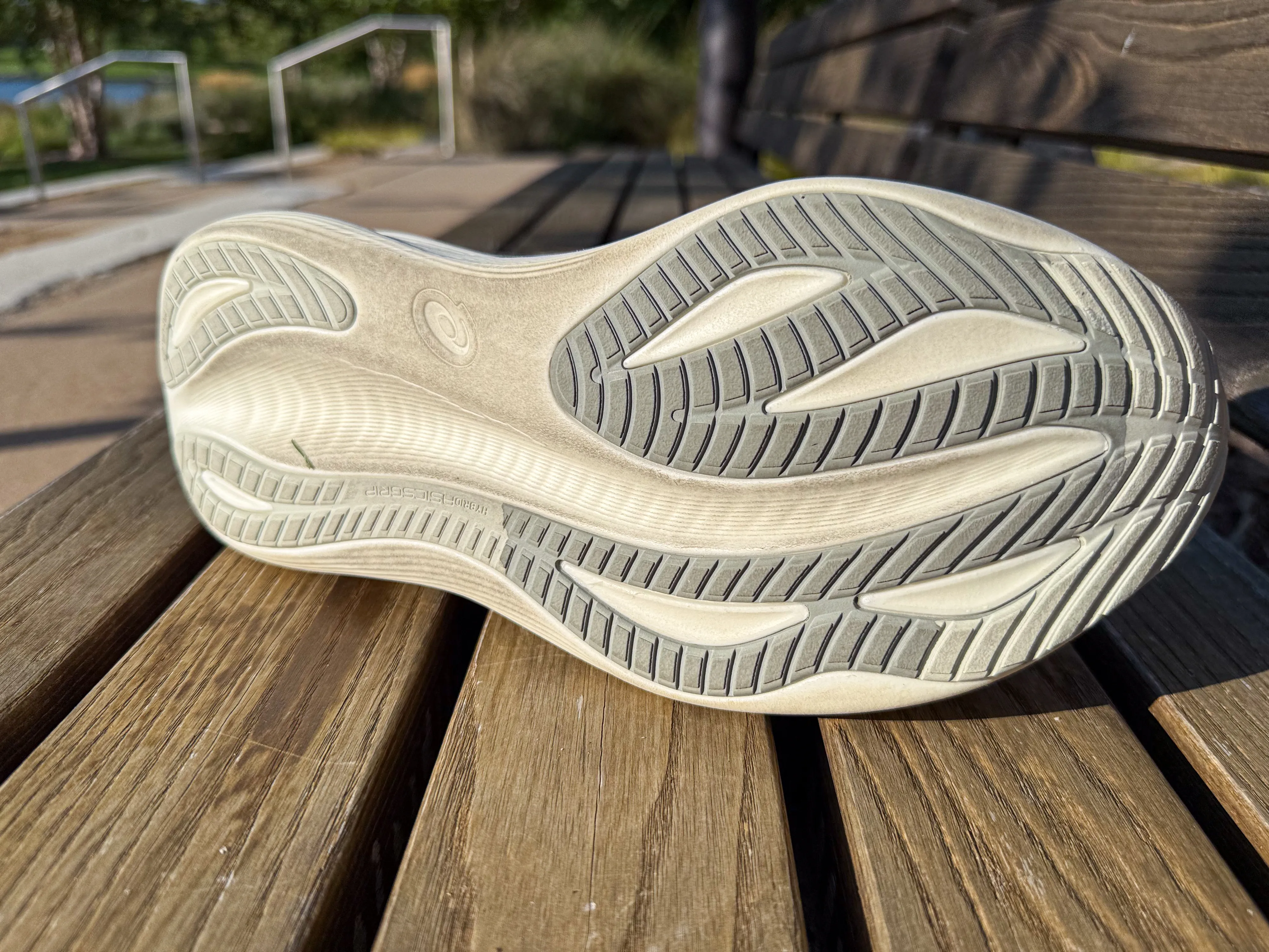 A view of the outsole on the Nimbus 27, showing the reasonable amount of grippy outsole A view of the outsole on the Nimbus 27, showing the reasonable amount of grippy outsole